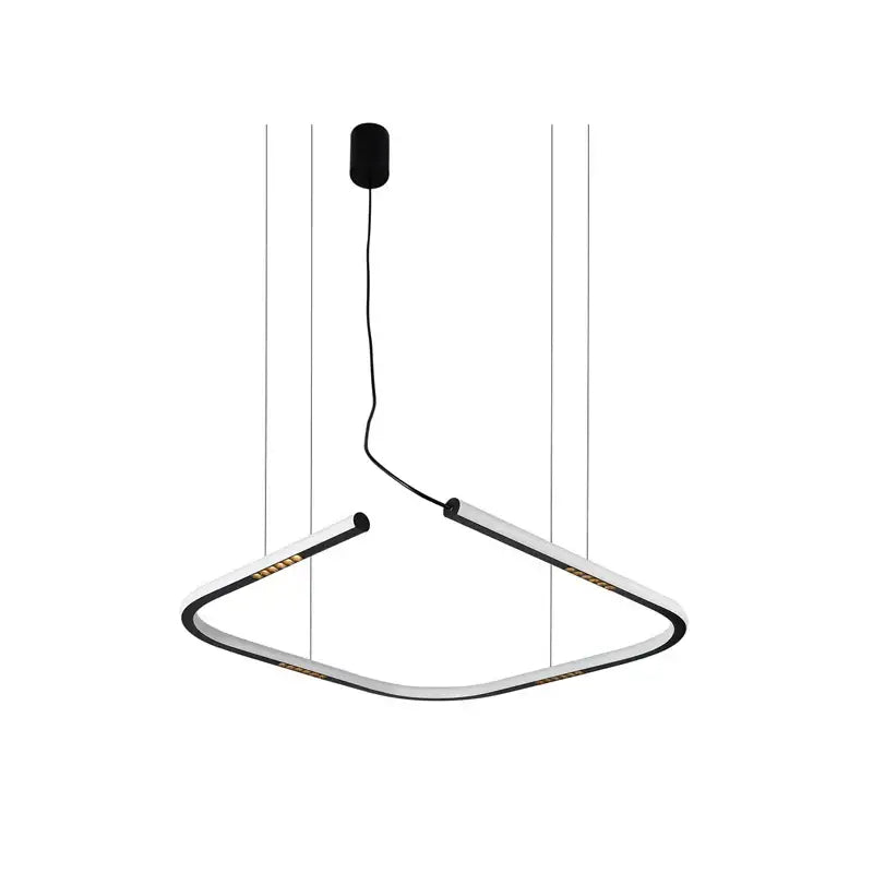 Modern minimalist white & black led square sensor chandelier living room