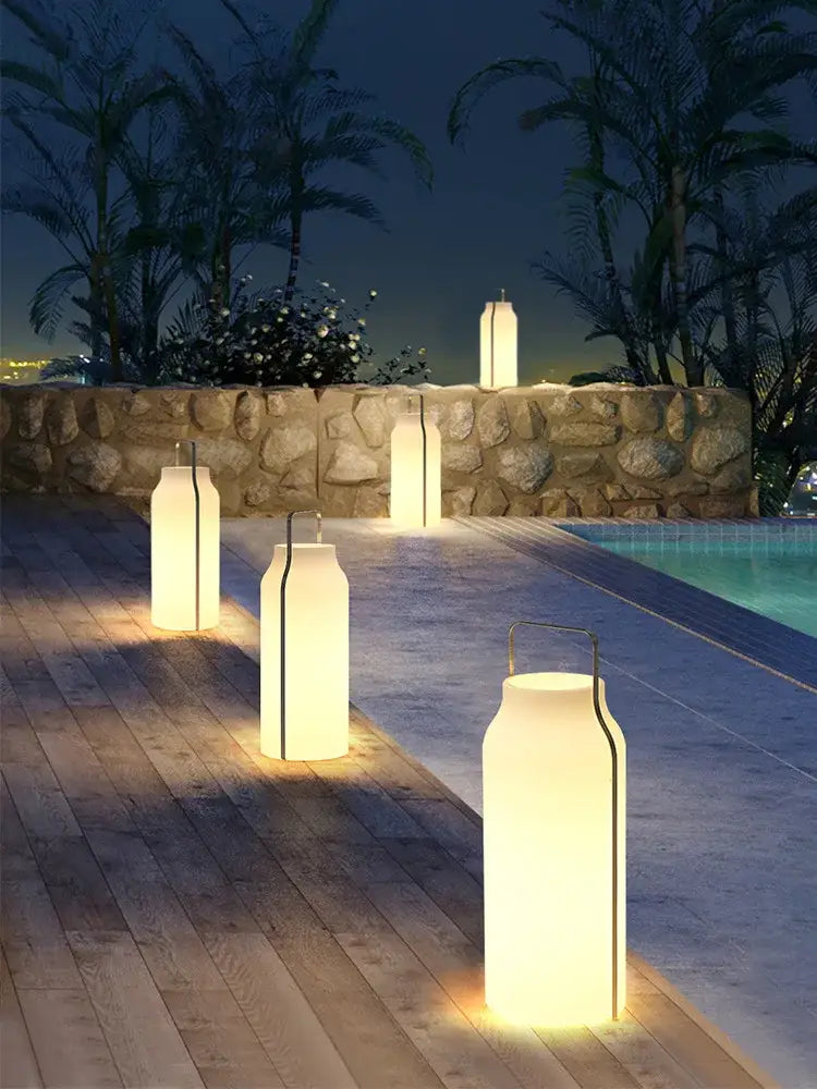 Minimalist stainless steel led lawn light outdoor garden lantern