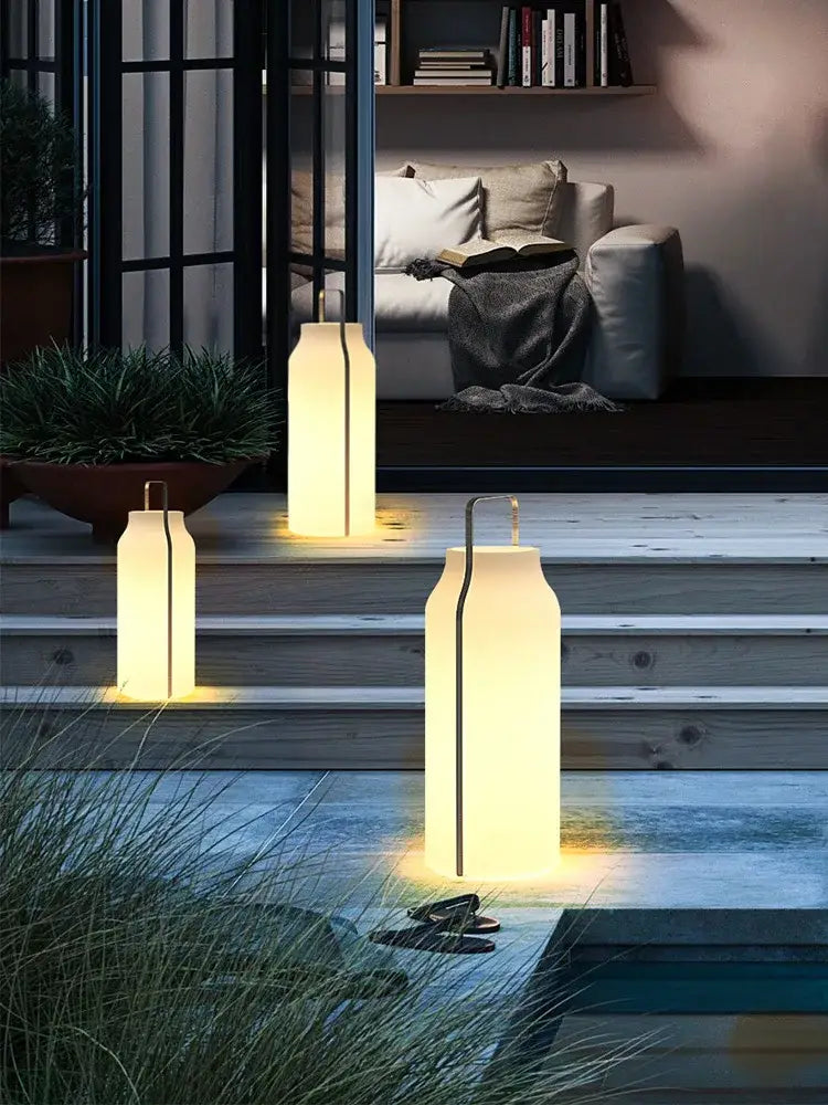 Minimalist stainless steel led lawn light outdoor garden lantern