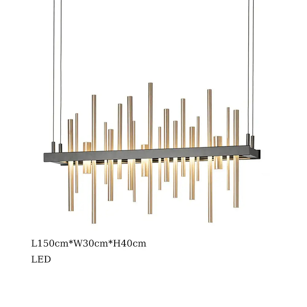 Modern geometric silver stainless steel led pendant light living room