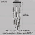 Modern gold led staircase branch chandelier for dining room