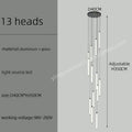 Modern minimalist black led staircase chandelier hallway light