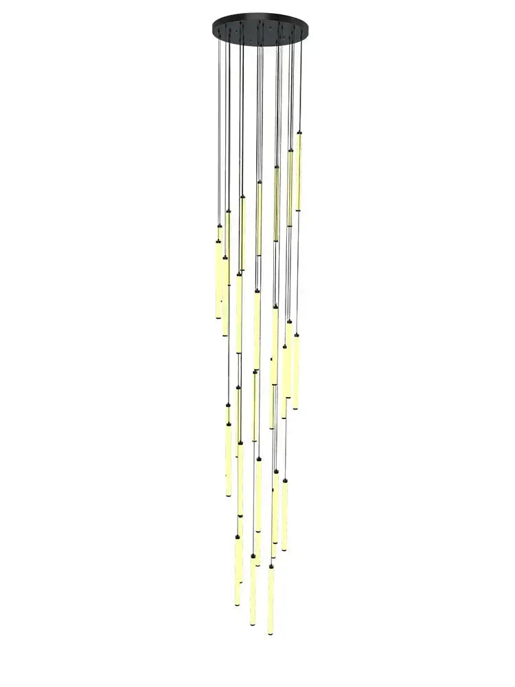 Modern minimalist black led staircase chandelier hallway light