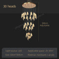 Modern golden shell decorbites led staircase chandelier dining room