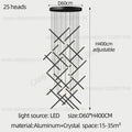 Modern black led staircase pendant chandelier dining room light