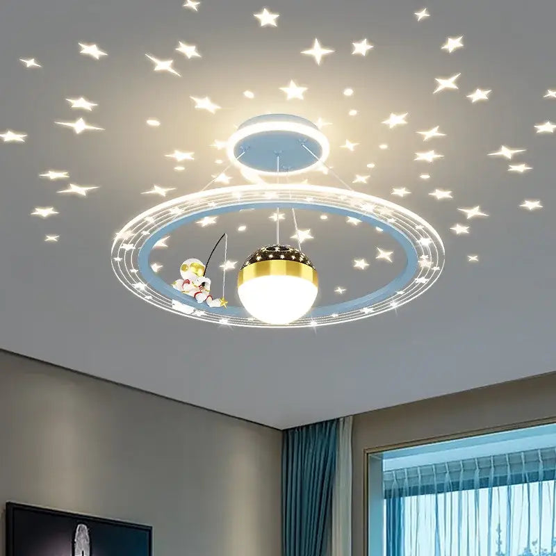 Pink & white decorbites led star chandelier bedroom cloud light