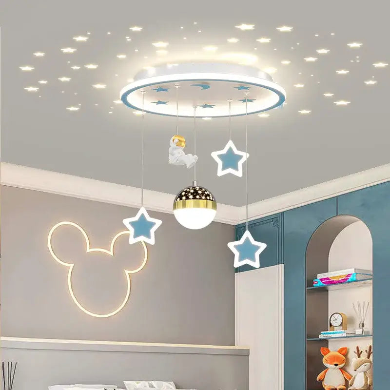 Pink & white decorbites led star chandelier bedroom cloud light