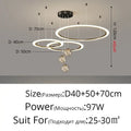 Modern black & white led star chandeliers living room ring light