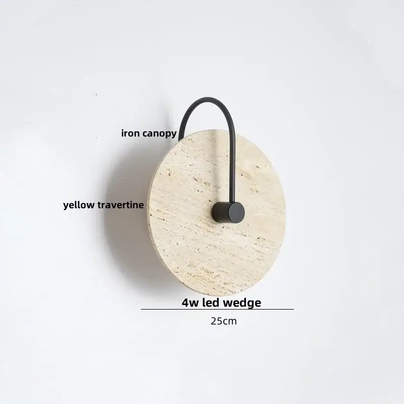 Modern yellow stone clock wall lamp bathroom backlight mirror light