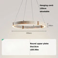 Textured metallic led stone ring chandelier dining room pendant light