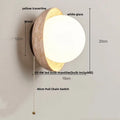 Modern concrete led stone wall lamp bedroom brass pull chain
