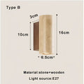 Wabi-sabi beige led stone wall sconce living room light