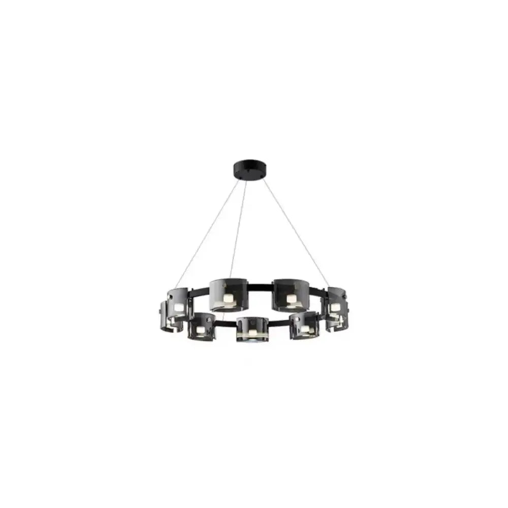 Modern black led straight line ceiling chandelier dining room light