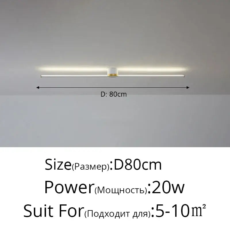 Modern white & gold led strip ceiling light bedroom