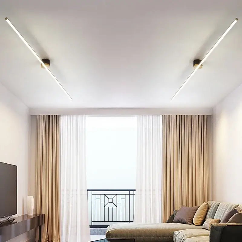 Modern white & gold led strip ceiling light bedroom