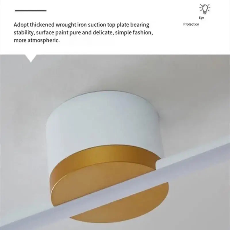 Modern white & gold led strip ceiling light living room ambience