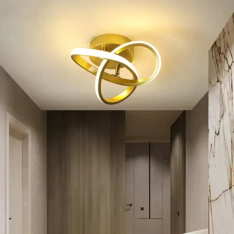 Modern gold & white led strip ceiling lights for living room