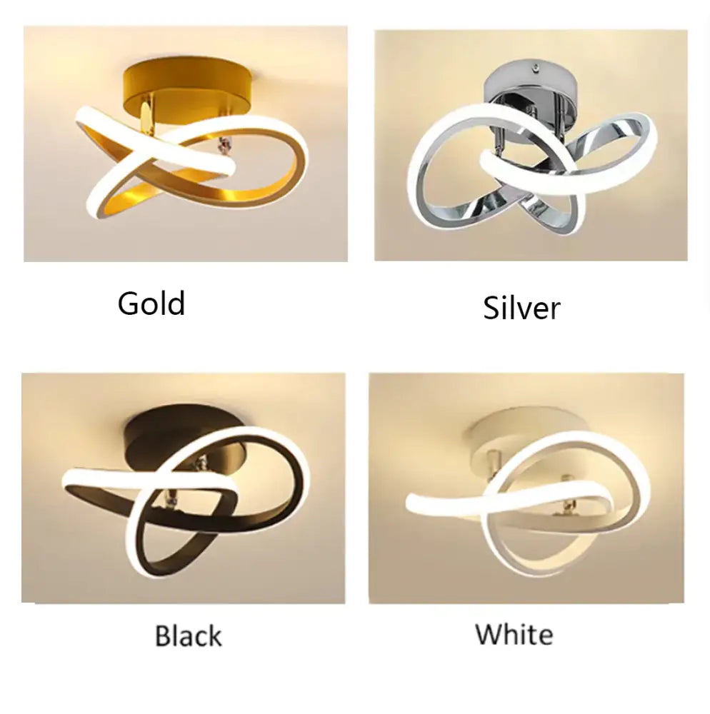 Modern gold & white led strip ceiling lights for living room