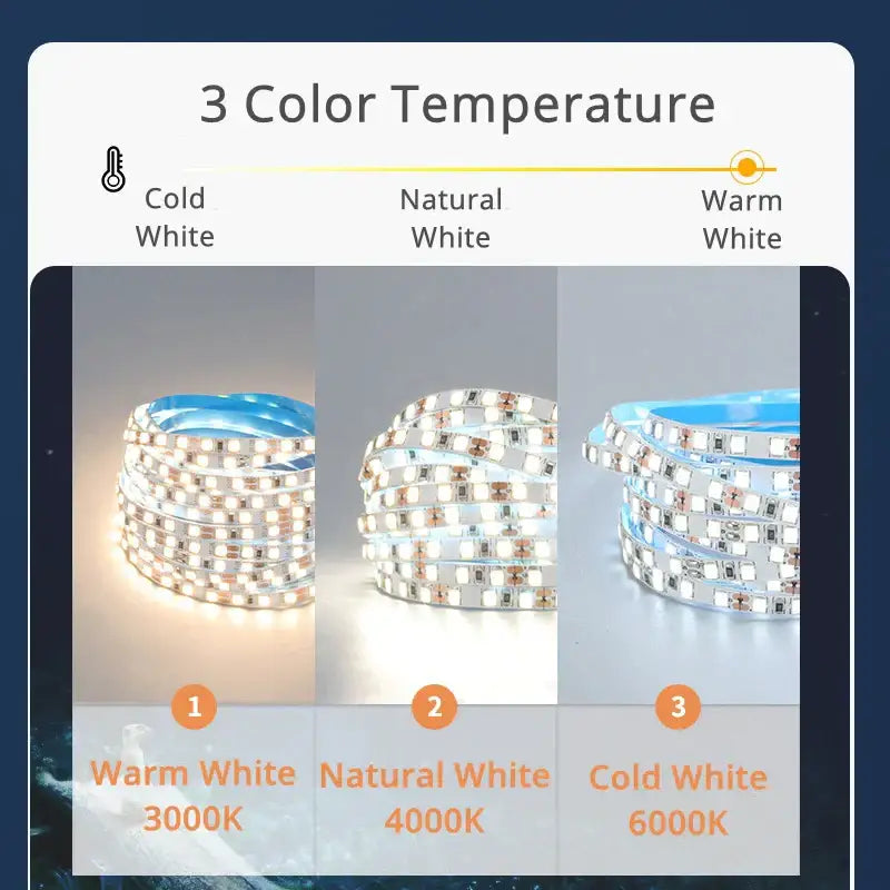 Flexible white 120 led strip lights for bar and home decor