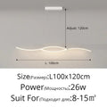 Modern black led strip pendant chandelier dining room light