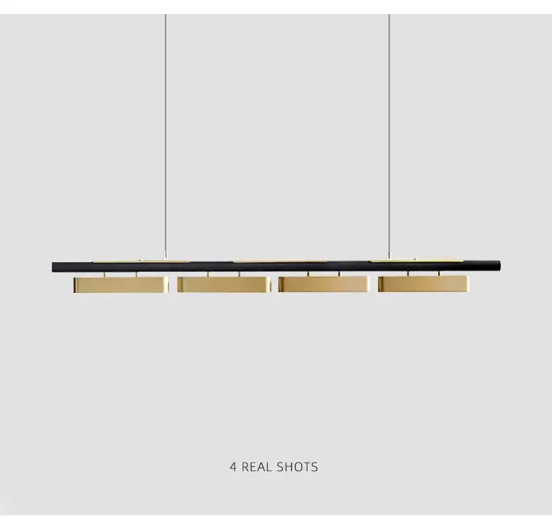Modern minimalist strip led black and gold pendant lights dining room
