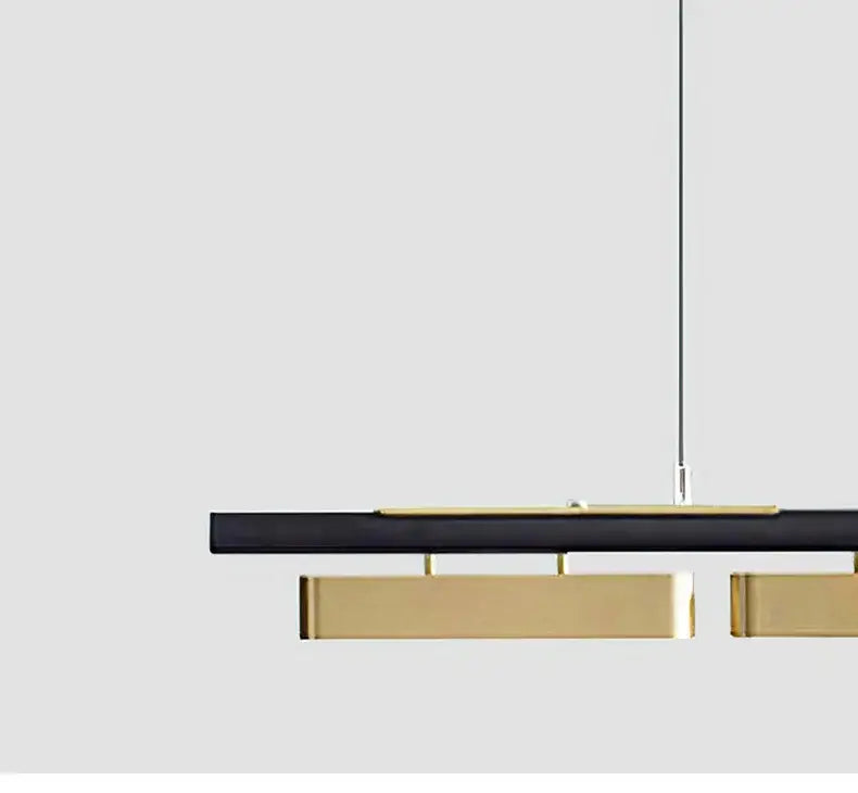 Modern minimalist strip led black and gold pendant lights dining room