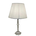 Modern crystal led table lamp with pleated shade for bedroom