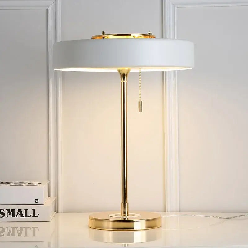 Postmodern blue & gold led table lamp bedroom reading light