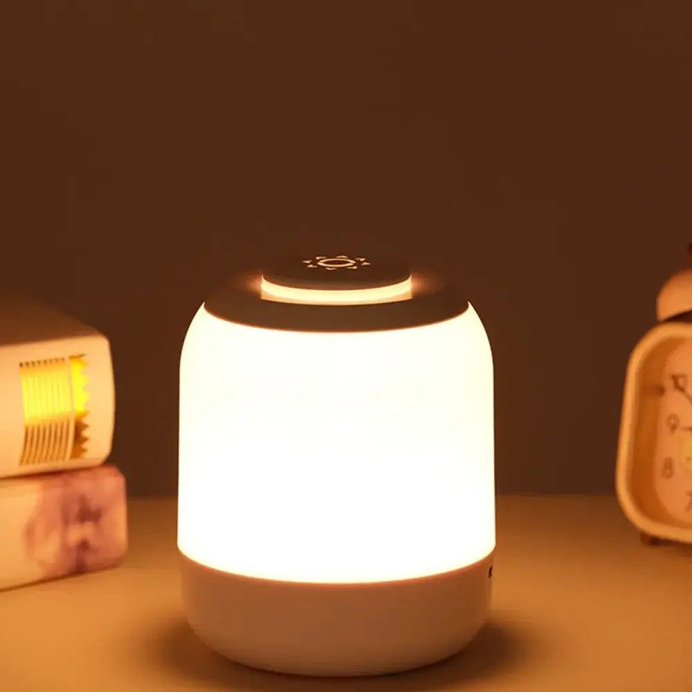 Minimalist white and black led touch night light bedroom lamp