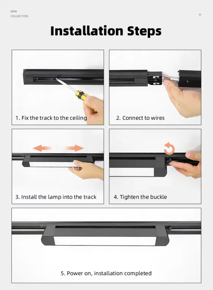 Modern black led track light set living room ceiling fixture