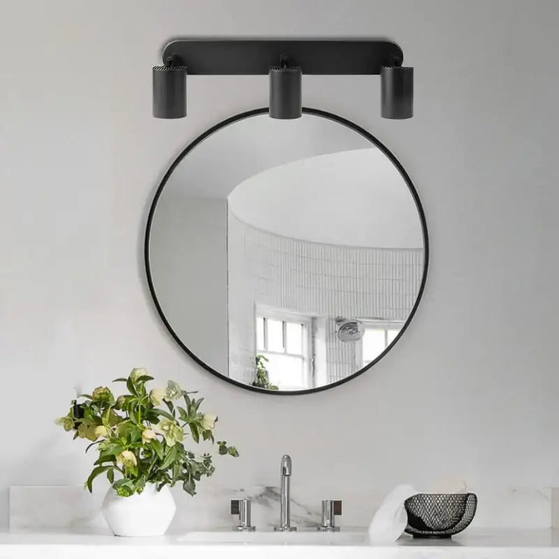 Modern matte black 3-light led track spot light for bedroom