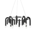 Modern black & brass led tube chandelier living room pendant light