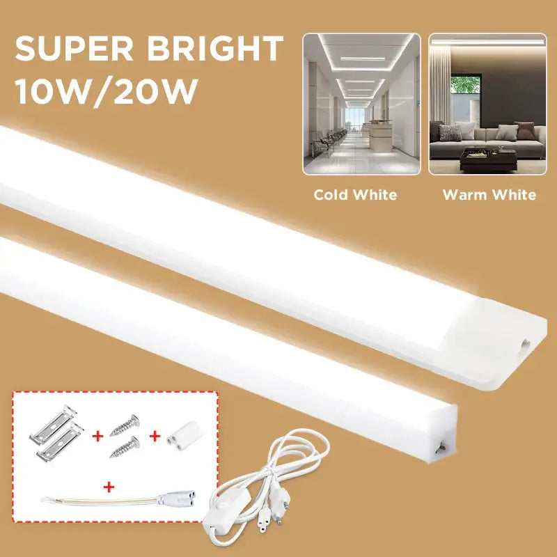 Modern white led tube fixture living room strip light