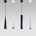 Modern black & white led tube pendant lights for dining room