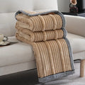 Decorbites light luxury cream ribbed sofa blanket bedroom throw