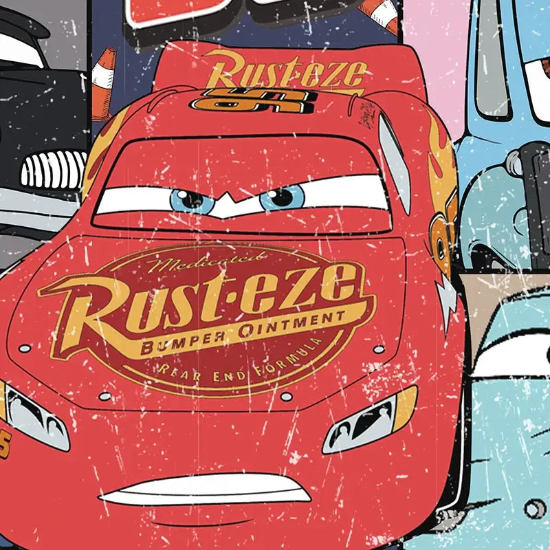 Retro lightning mcqueen art prints – nursery cars movie decor