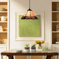 Tiffany amber & blue purple glass cone suspension – living room light