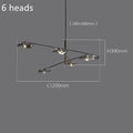 Modern black lotus leaf glass ceiling chandelier for living room