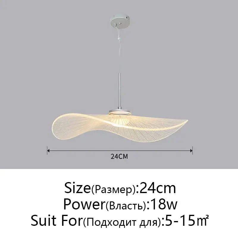 Modern white leaf hat chandelier for living room wireframe pendant