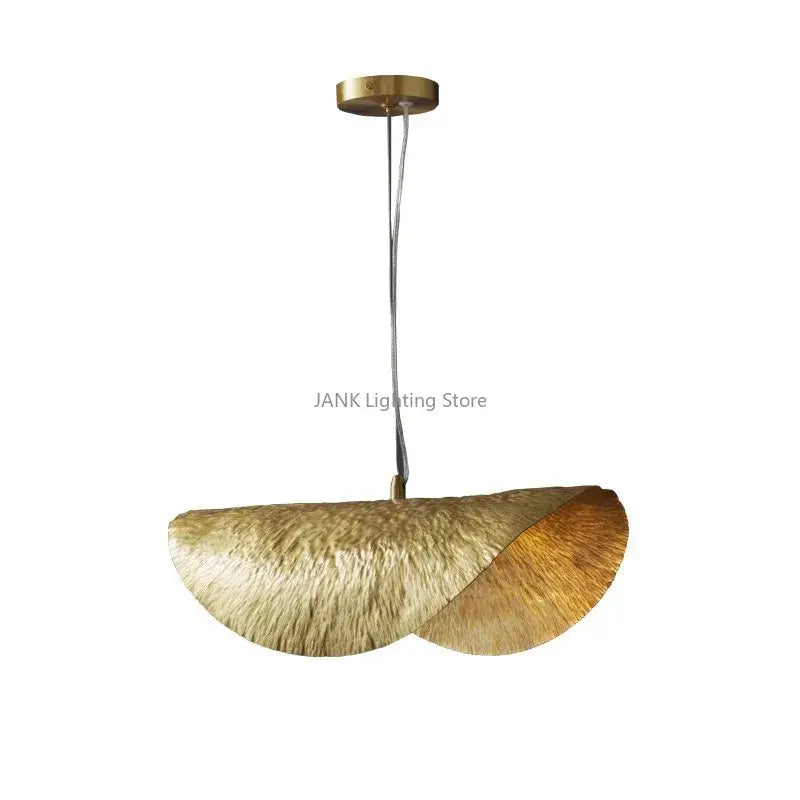 Elegant gold leaf hat pendant lamp for dining room