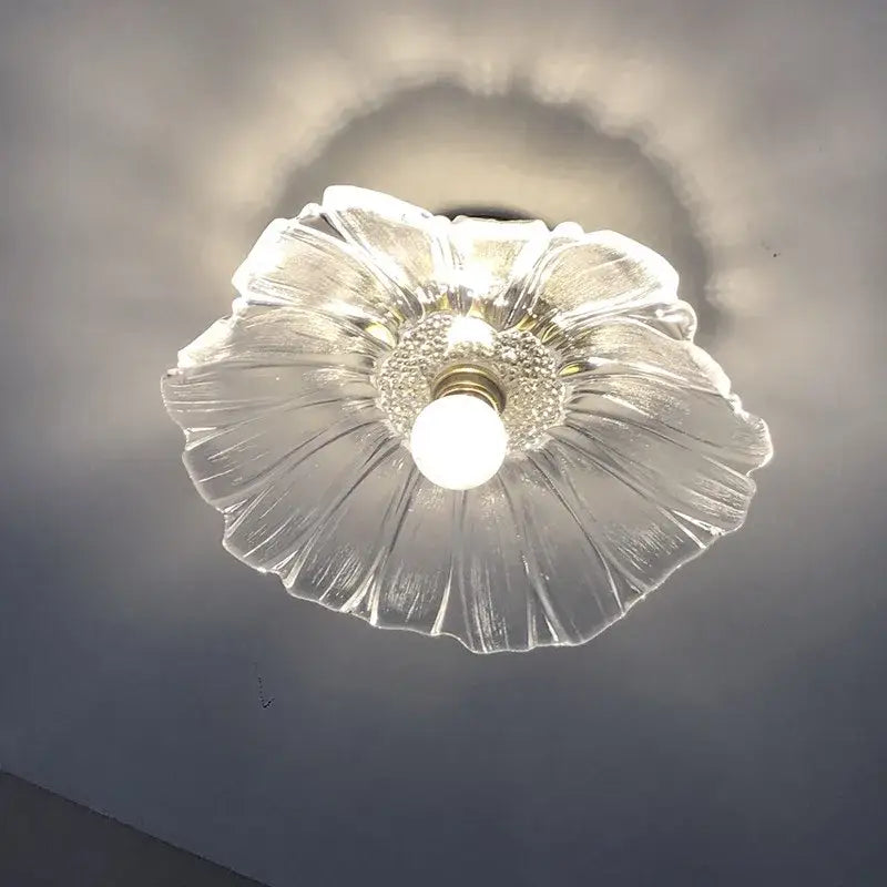 Nordic pink & purple lotus leaf led ceiling lamp for bedroom