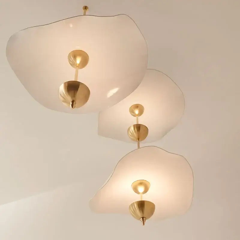 Modern gold lotus leaf led pendant lamp for living room