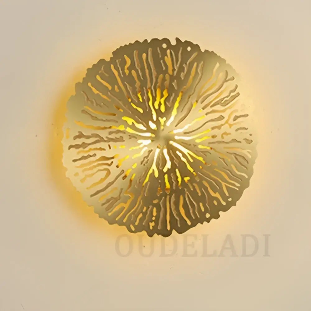 Industrial golden lotus leaf led wall sconce living room light