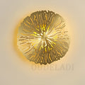 Industrial golden lotus leaf led wall sconce living room light