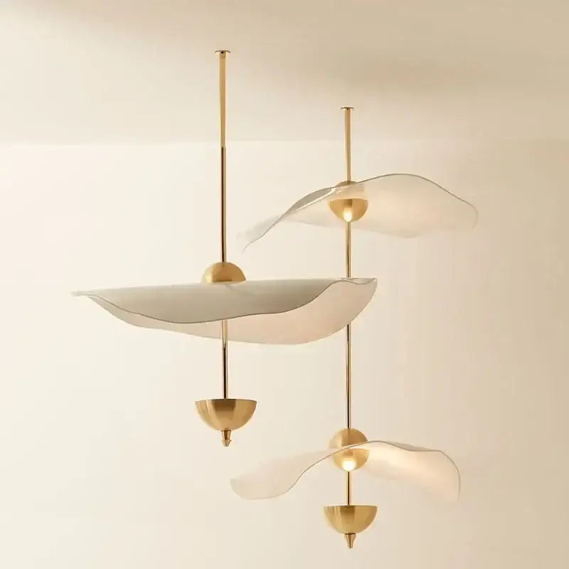 Modern gold lotus leaf pendant lights – staircase chandelier