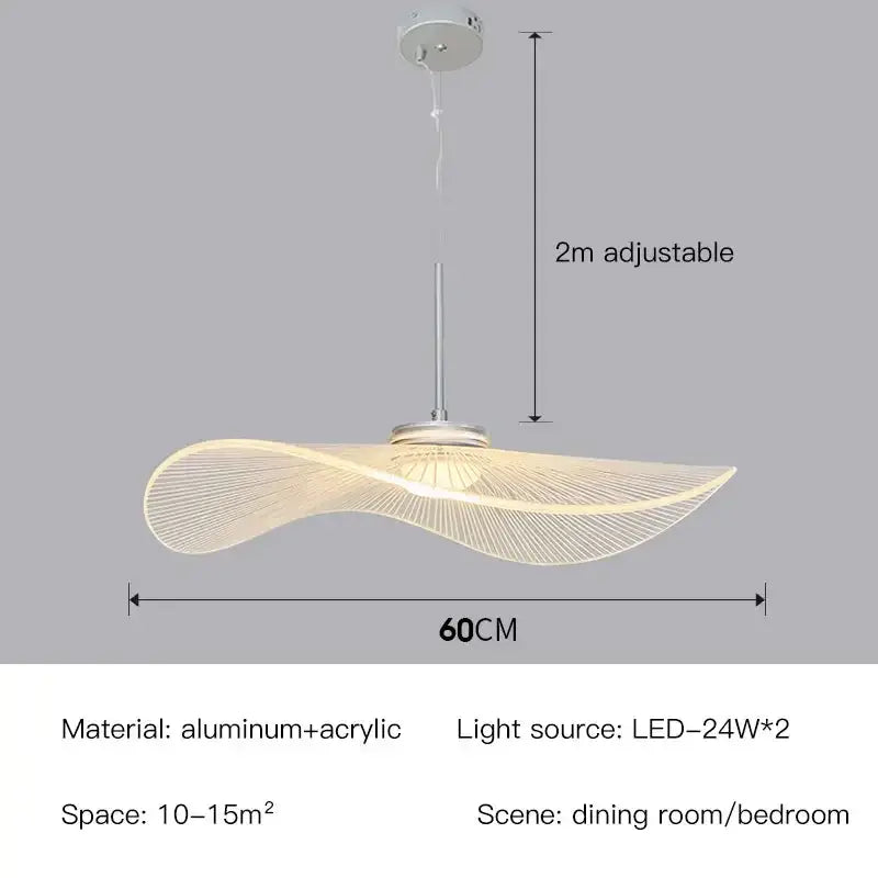 Modern white lotus leaf pendant light dining room fan design