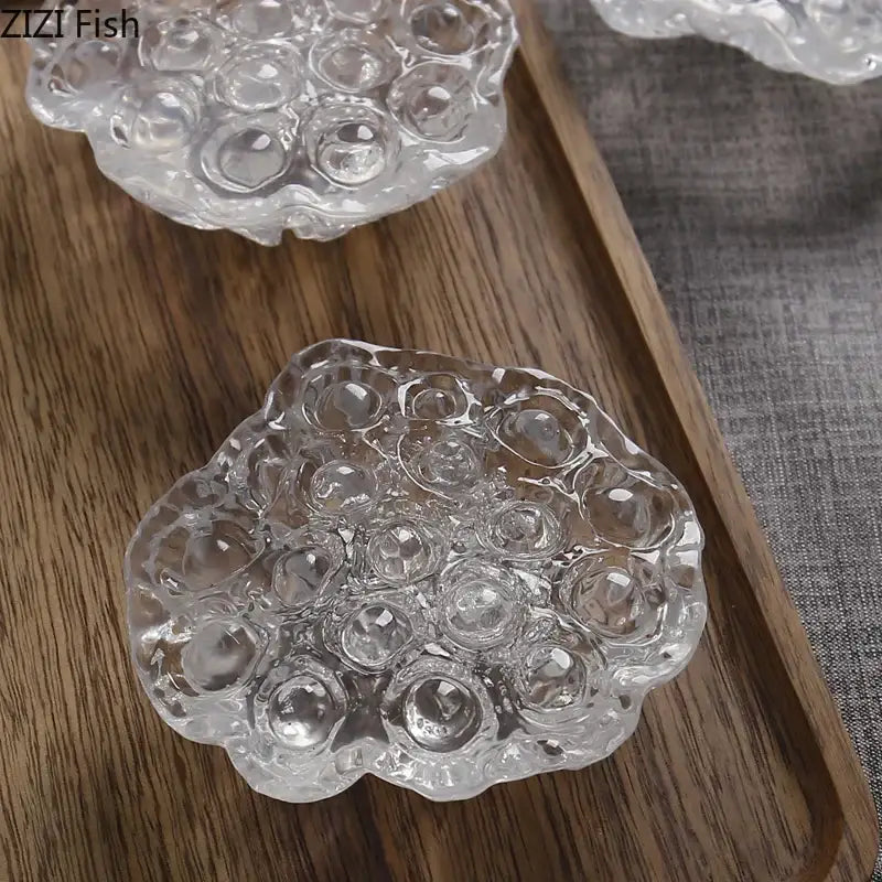 Modern clear glass lotus seedpod resin sculpture living room decor