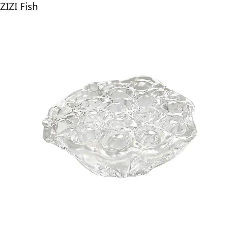 Modern clear glass lotus seedpod resin sculpture living room decor
