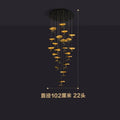 Decorbites lotus staircase gold & black flower chandelier stairwell light