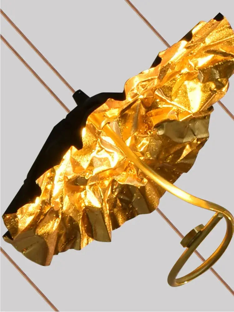 Decorbites lotus staircase gold & black flower chandelier stairwell light